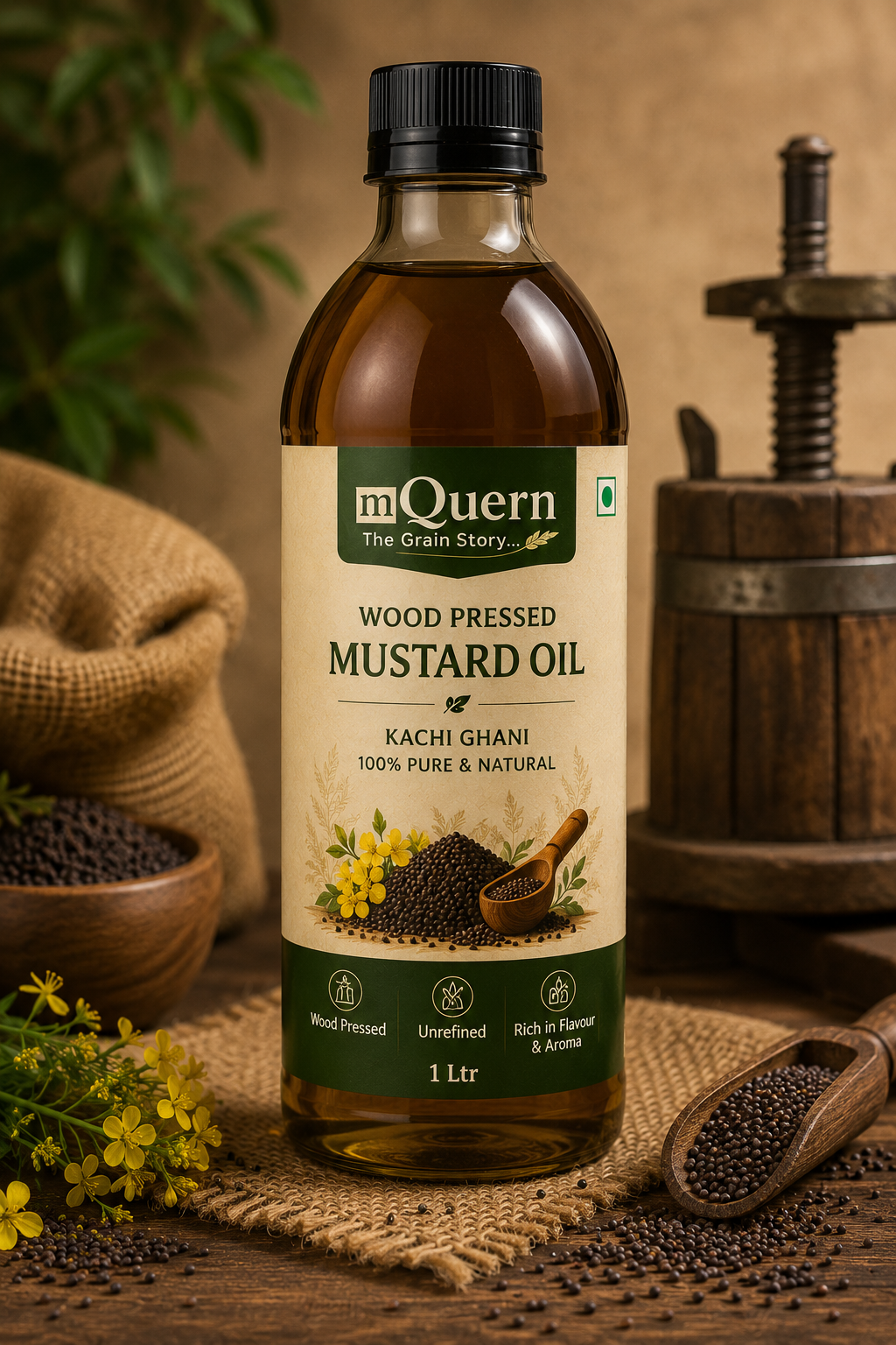 Wood Pressed Mustard Oil - 1L